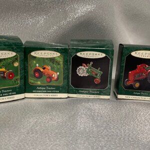 HALLMARK MINI TRACTOR SERIES LOT OF 4 TRACTOR ORNAMENTS